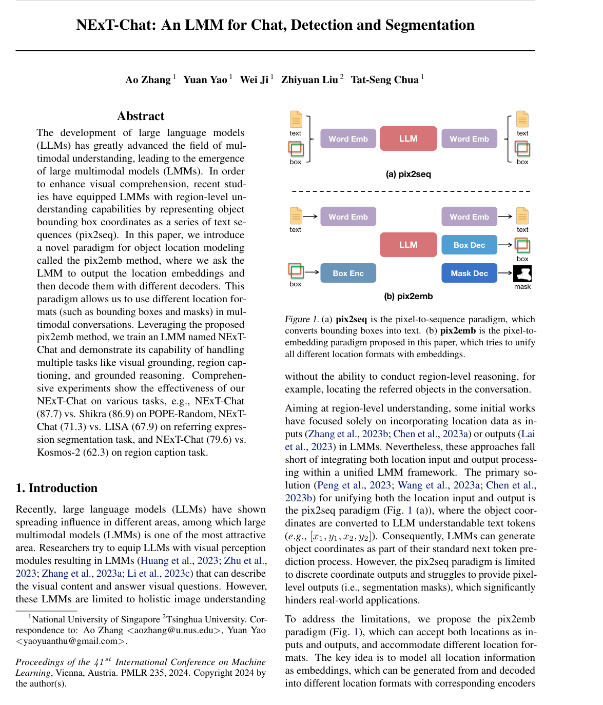 NExT-Chat: An LMM for Chat, Detection and Segmentation