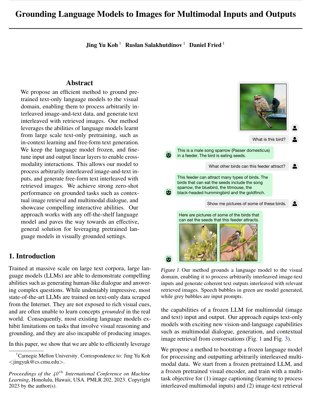 Grounding Language Models to Images for Multimodal Inputs and Outputs
