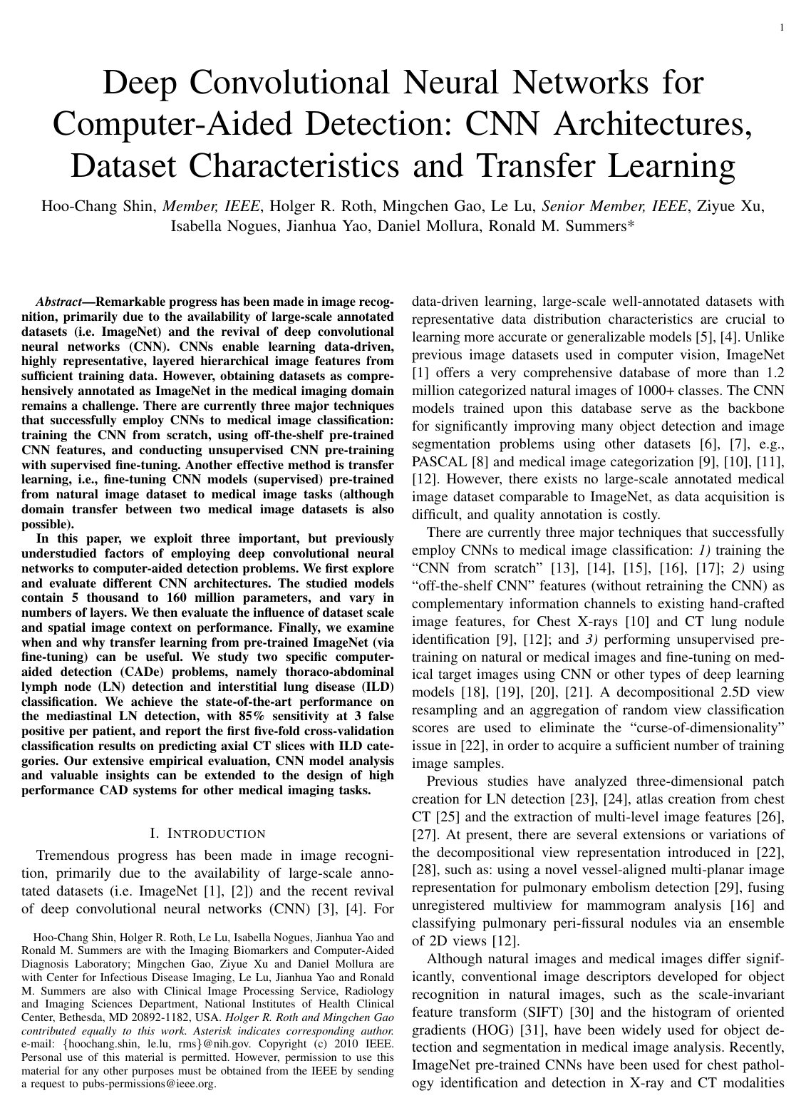 Deep Convolutional Neural Networks for Computer-Aided Detection: CNN Architectures, Dataset Characteristics and Transfer Learning