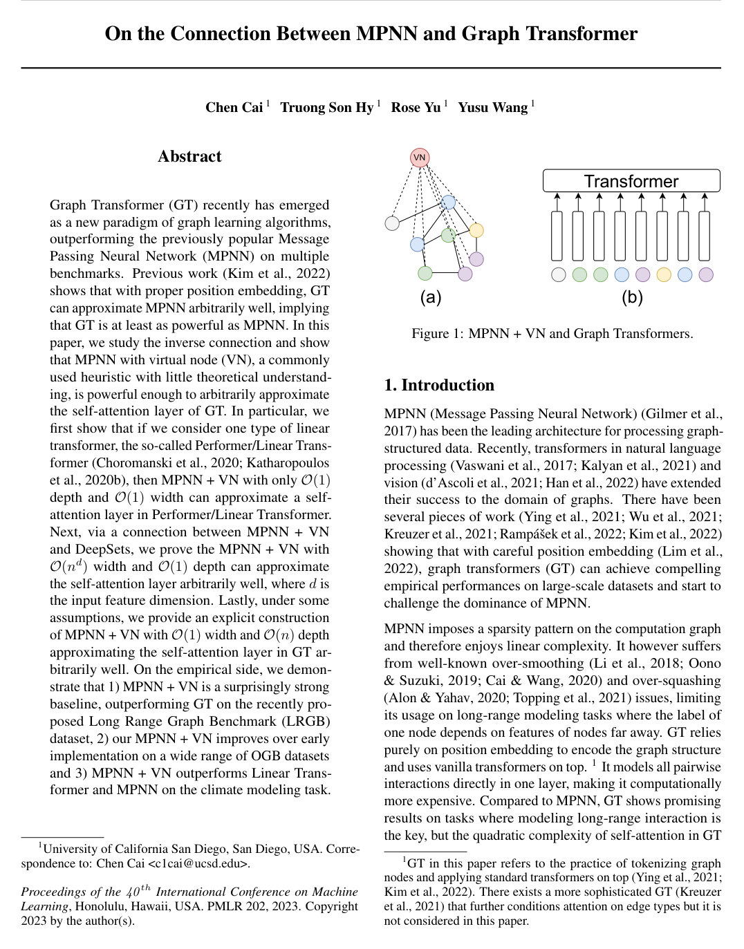 On the Connection Between MPNN and Graph Transformer