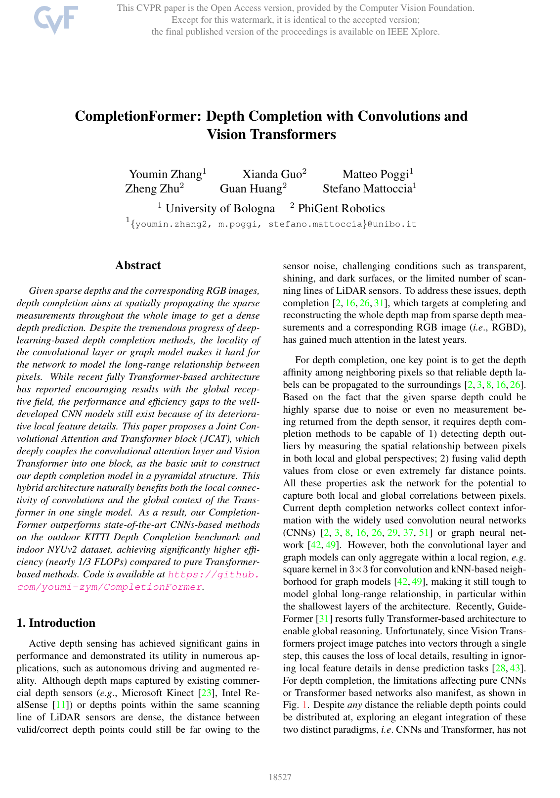 CompletionFormer: Depth Completion with Convolutions and Vision Transformers