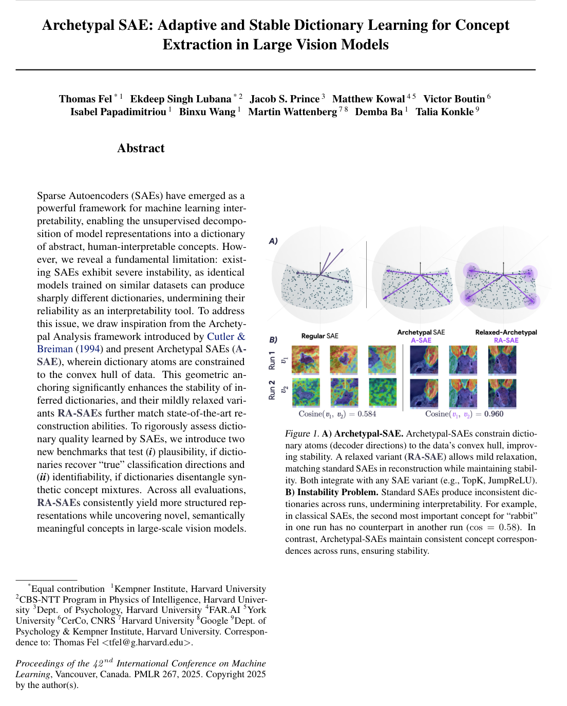 Archetypal SAE: Adaptive and Stable Dictionary Learning for Concept Extraction in Large Vision Models