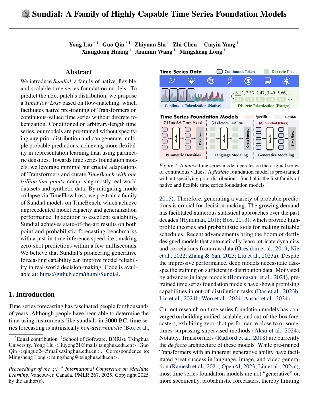 Sundial: A Family of Highly Capable Time Series Foundation Models