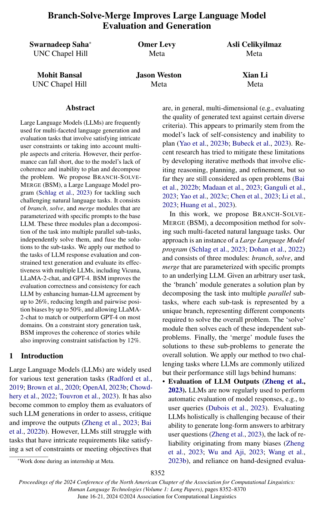 Cover for Branch-Solve-Merge Improves Large Language Model Evaluation and Generation