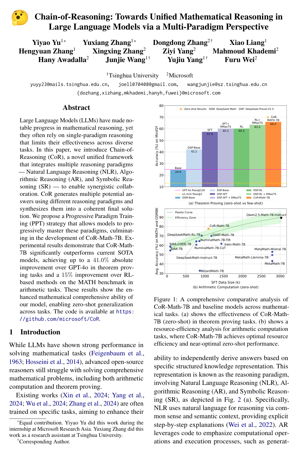 Cover for Chain-of-Reasoning: Towards Unified Mathematical Reasoning in Large Language Models via a Multi-Paradigm Perspective