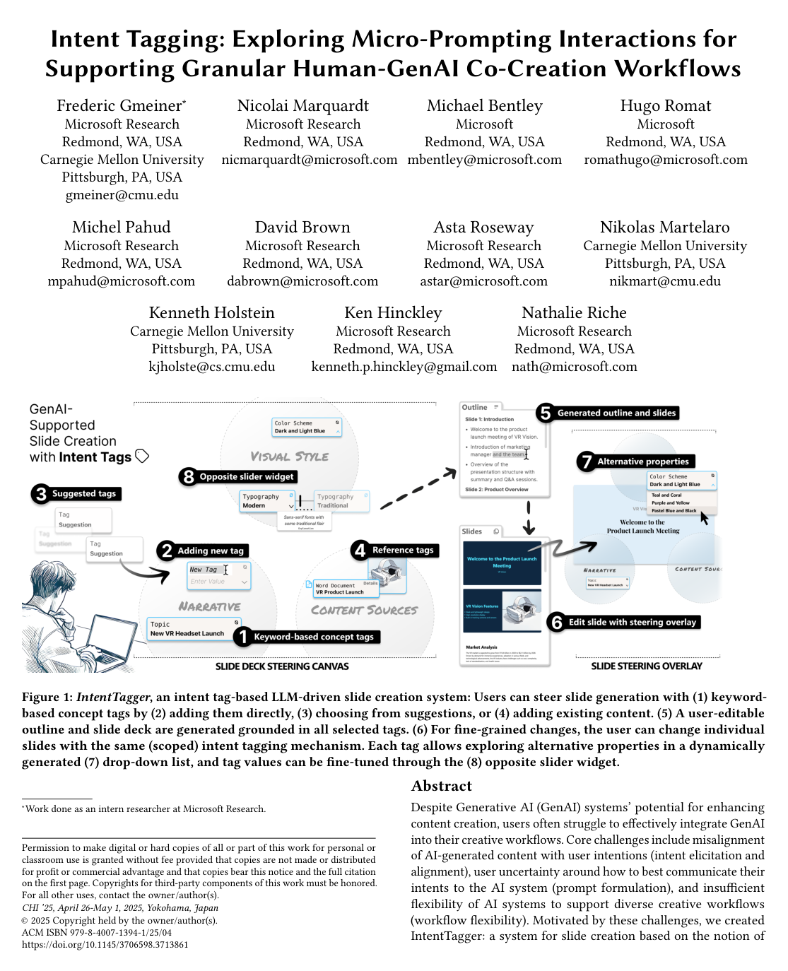 Cover for Intent Tagging: Exploring Micro-Prompting Interactions for Supporting Granular Human-GenAI Co-Creation Workflows