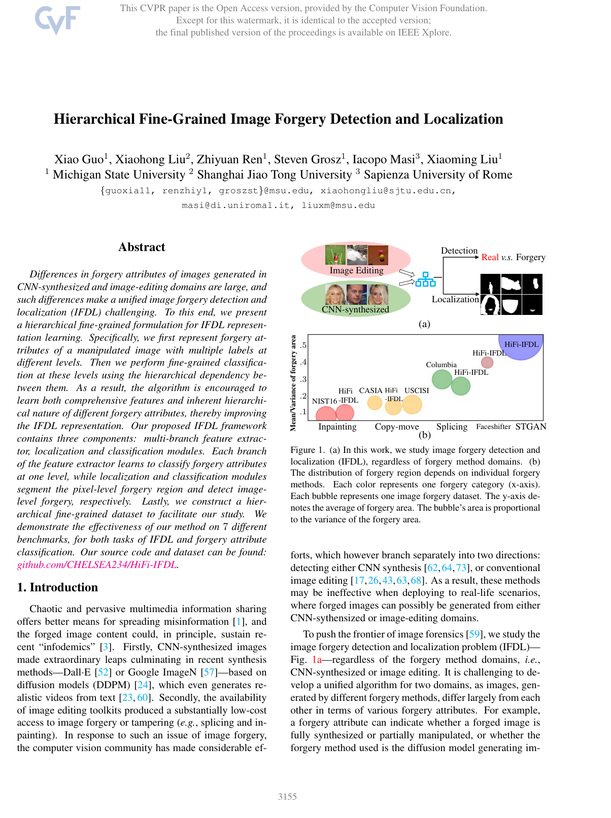 Cover for Hierarchical Fine-Grained Image Forgery Detection and Localization