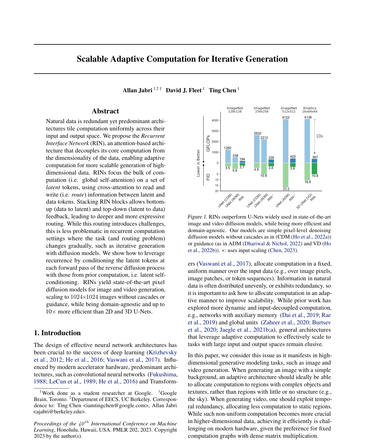 Cover for Scalable Adaptive Computation for Iterative Generation