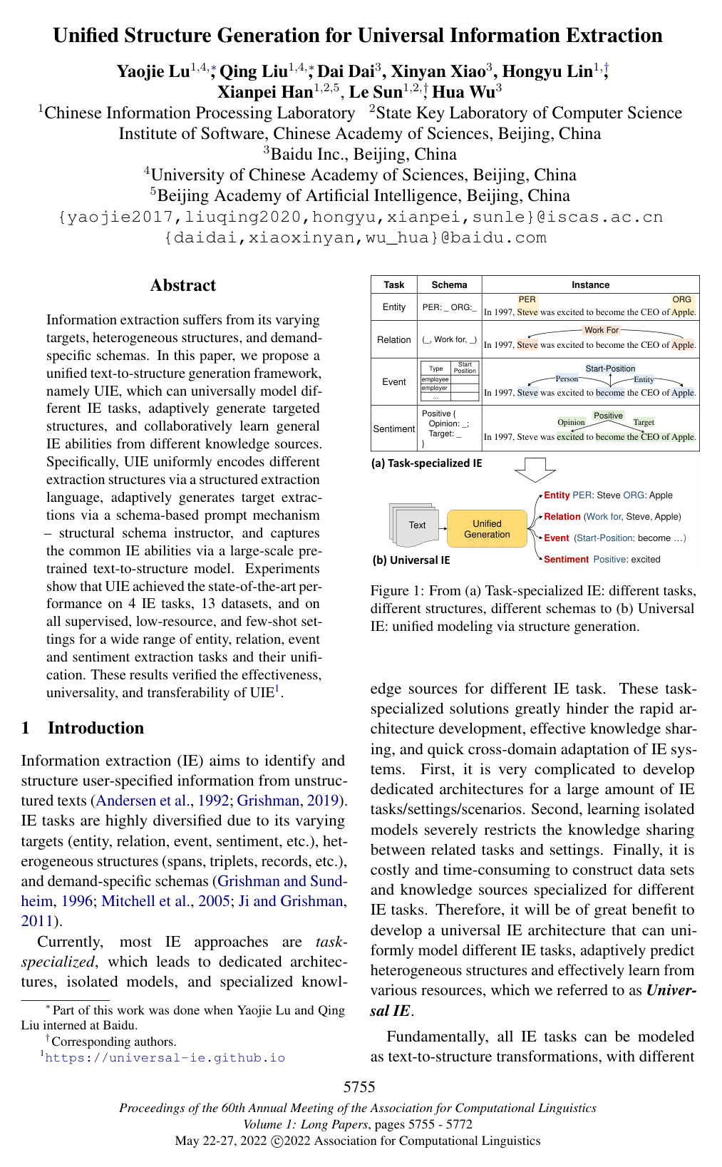 Cover for Unified Structure Generation for Universal Information Extraction