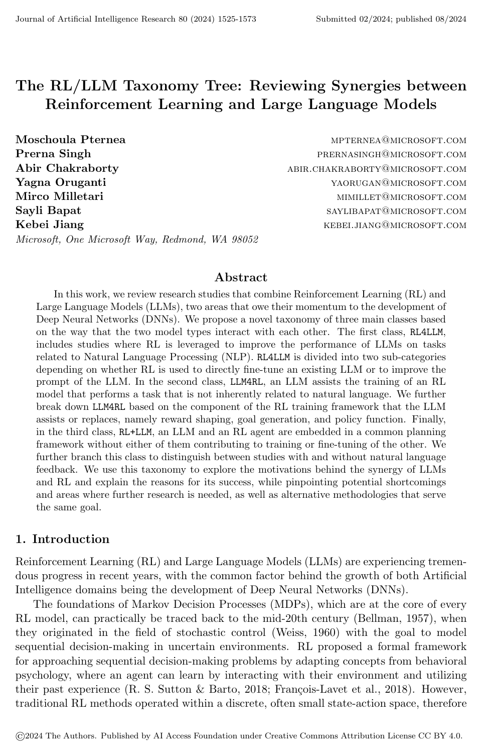 The RL/LLM Taxonomy Tree: Reviewing Synergies Between Reinforcement Learning and Large Language Models
