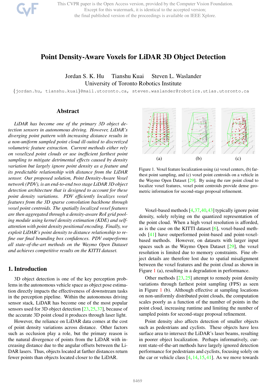 Point Density-Aware Voxels for LiDAR 3D Object Detection