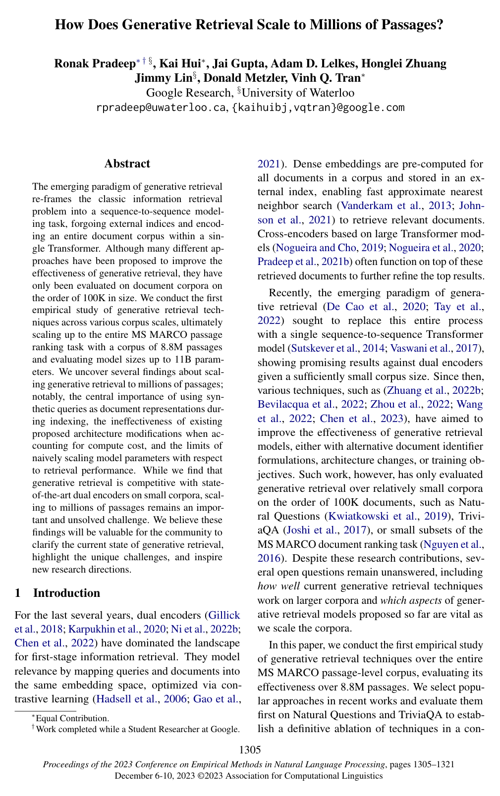 How Does Generative Retrieval Scale to Millions of Passages?