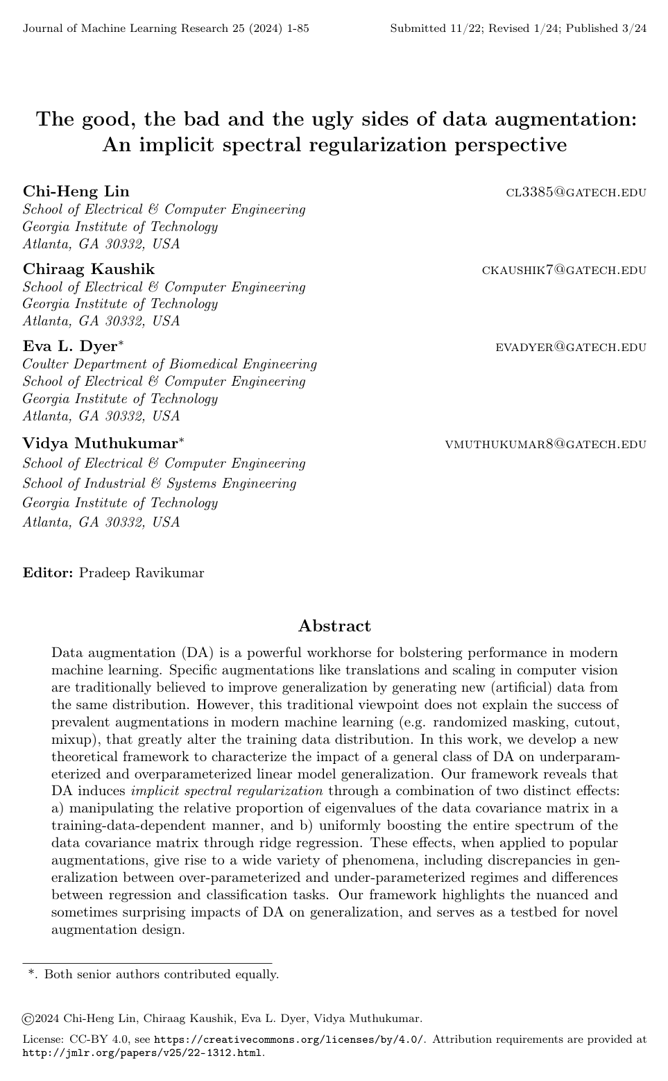 The good, the bad and the ugly sides of data augmentation: An implicit spectral regularization perspective