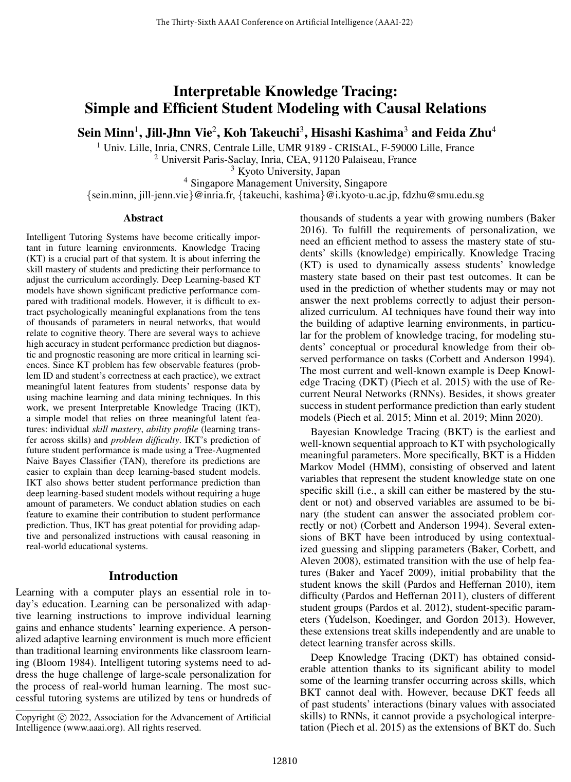 Interpretable Knowledge Tracing: Simple and Efficient Student Modeling with Causal Relations