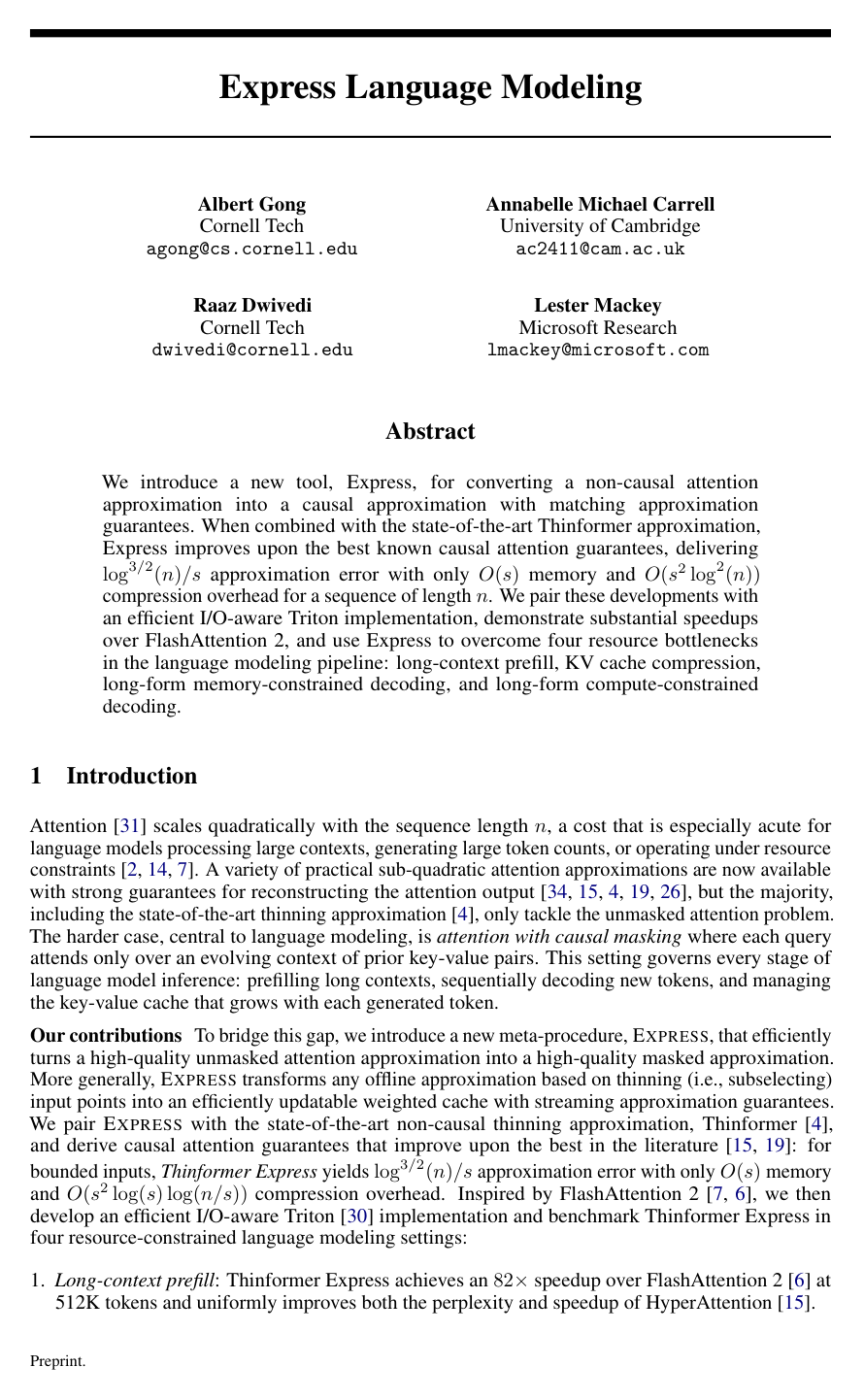 Express Language Modeling