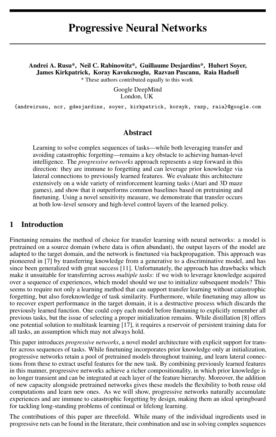 Cover for Progressive Neural Networks