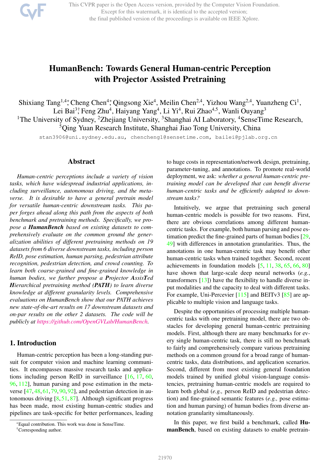 Cover for HumanBench: Towards General Human-Centric Perception with Projector Assisted Pretraining