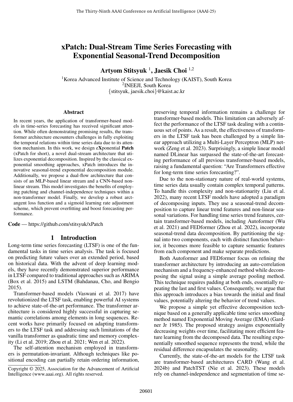 xPatch: Dual-Stream Time Series Forecasting with Exponential Seasonal-Trend Decomposition