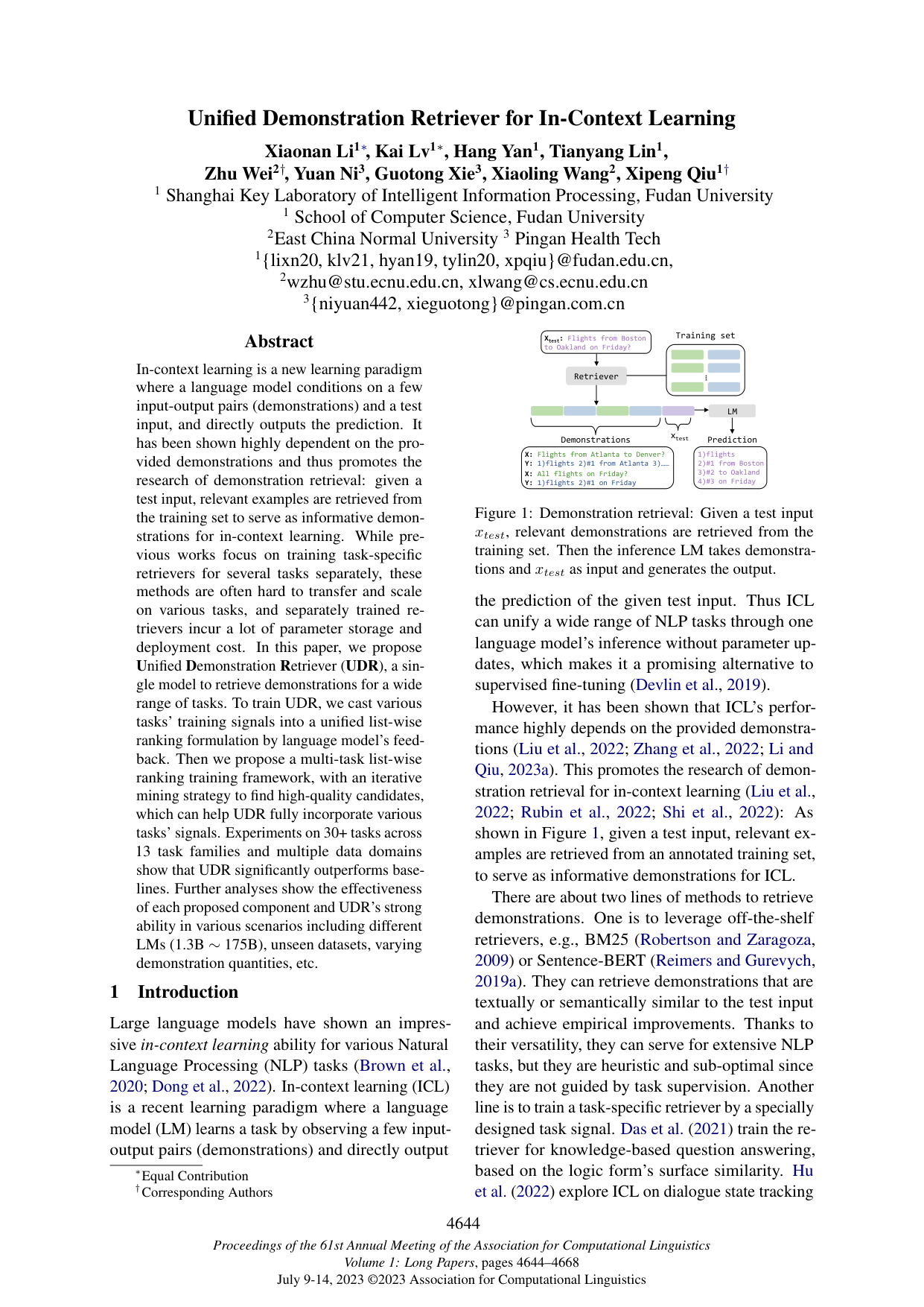Cover for Unified Demonstration Retriever for In-Context Learning