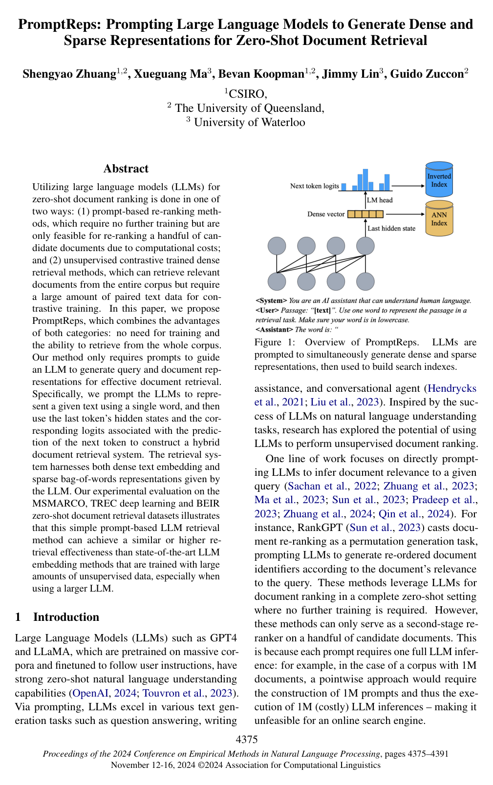 Cover for PromptReps: Prompting Large Language Models to Generate Dense and Sparse Representations for Zero-Shot Document Retrieval
