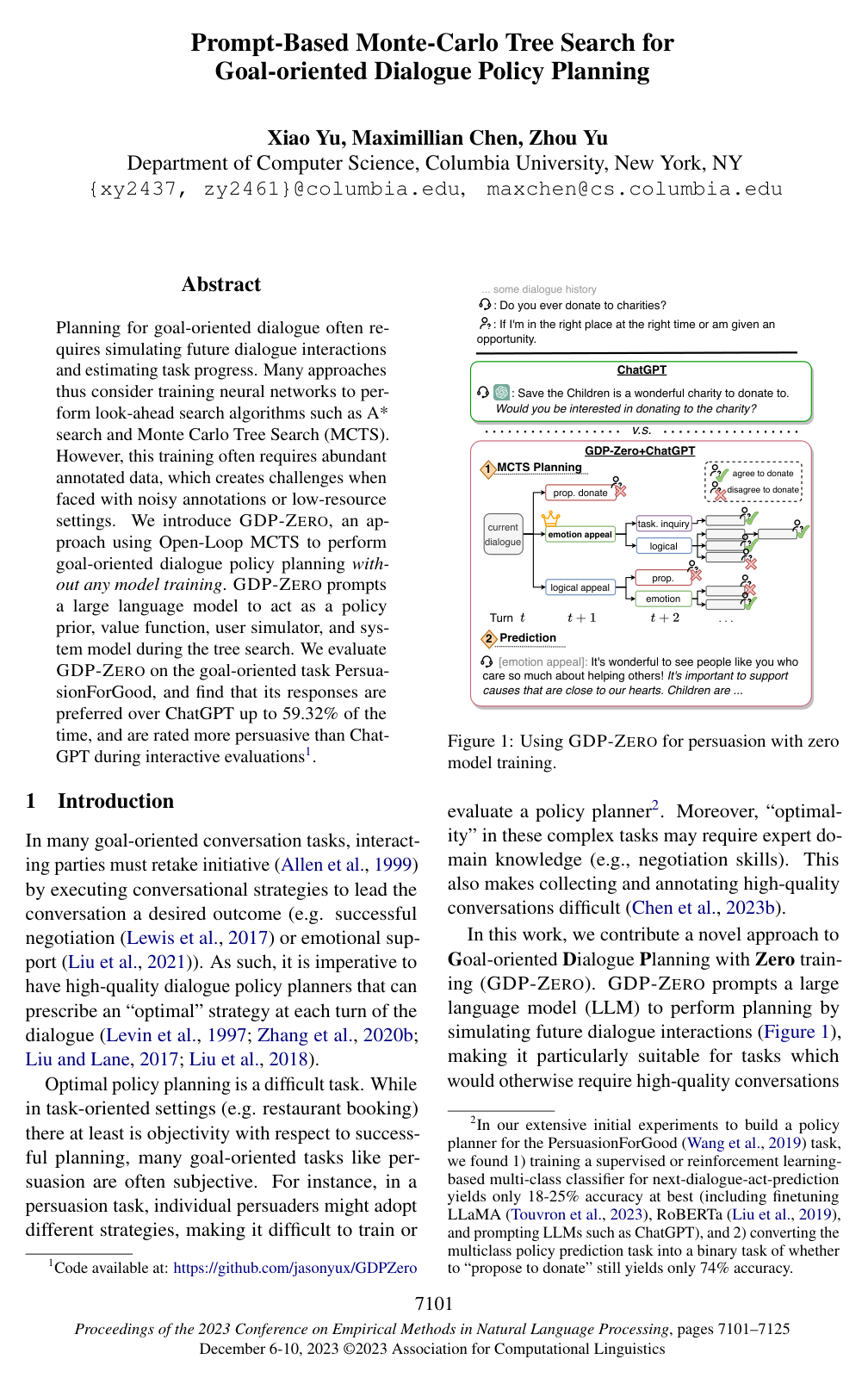 Cover for Prompt-Based Monte-Carlo Tree Search for Goal-oriented Dialogue Policy Planning
