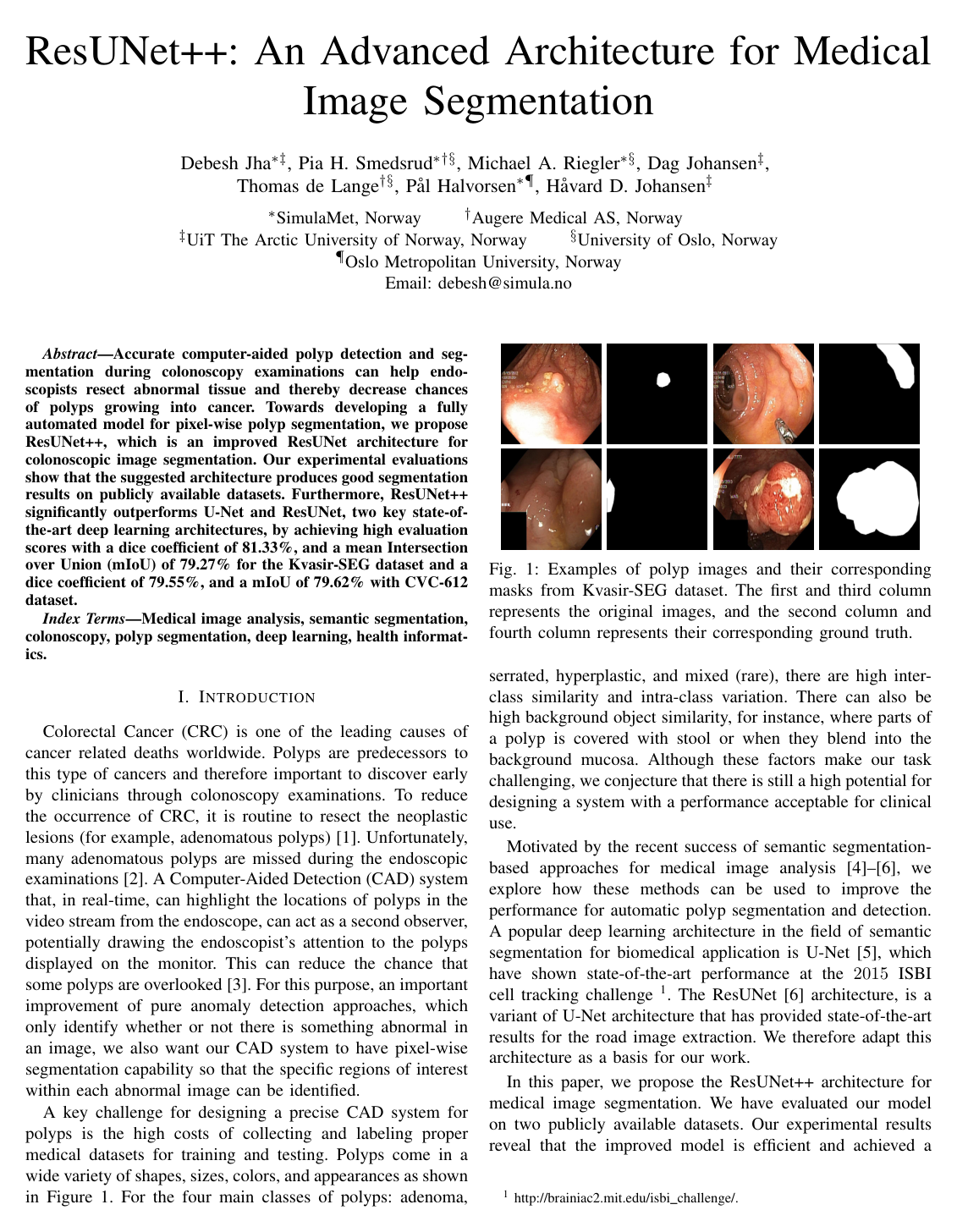 ResUNet++: An Advanced Architecture for Medical Image Segmentation