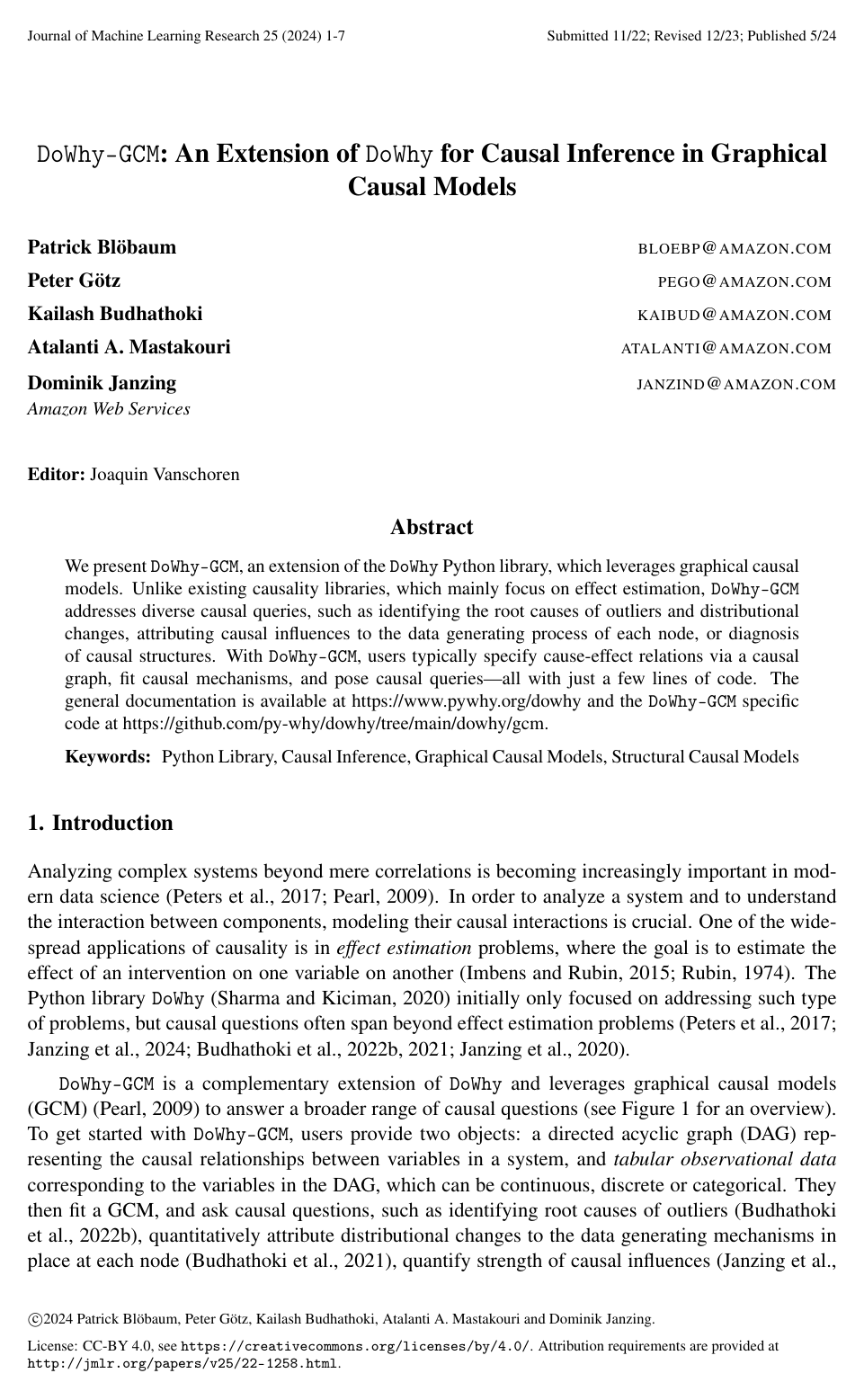 DoWhy-GCM: An Extension of DoWhy for Causal Inference in Graphical Causal Models