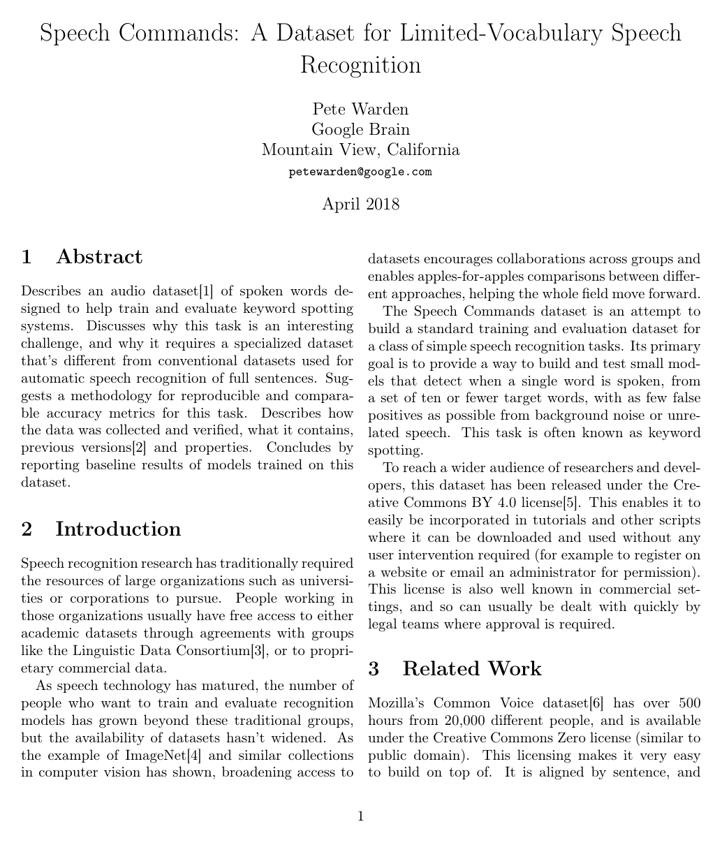 Cover for Speech Commands: A Dataset for Limited-Vocabulary Speech Recognition