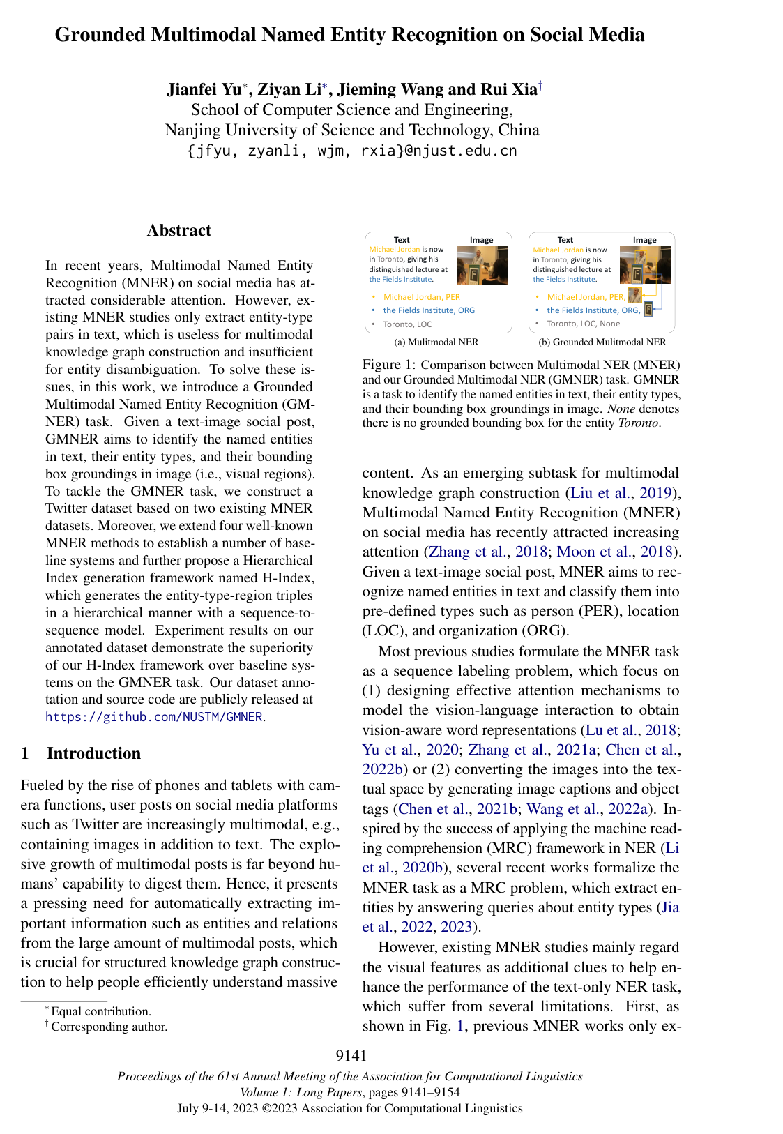 Grounded Multimodal Named Entity Recognition on Social Media