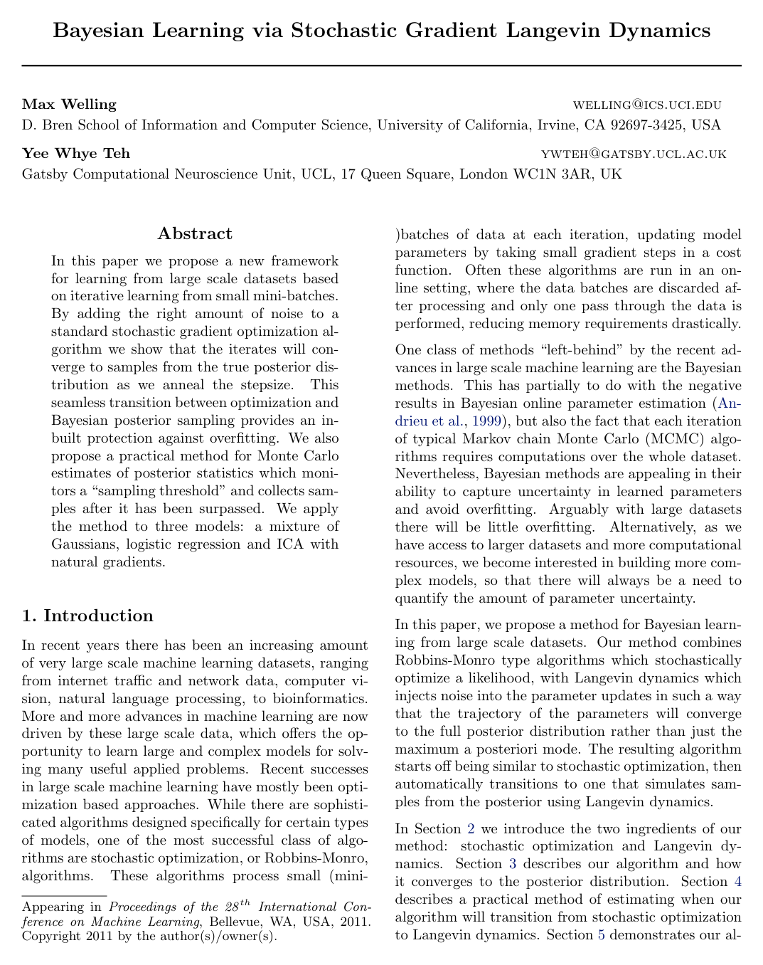 Bayesian Learning via Stochastic Gradient Langevin Dynamics