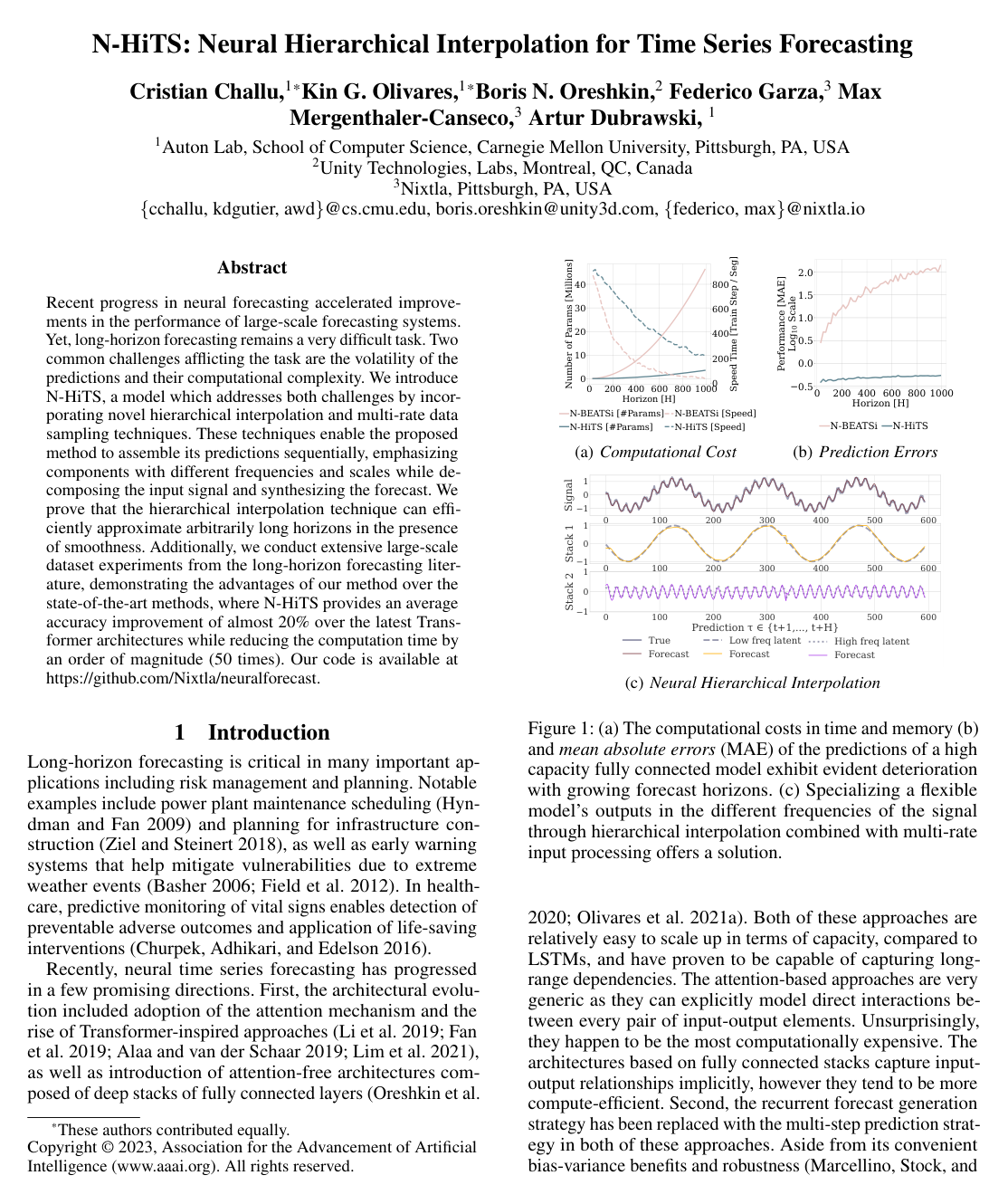 N-HiTS: Neural Hierarchical Interpolation for Time Series Forecasting
