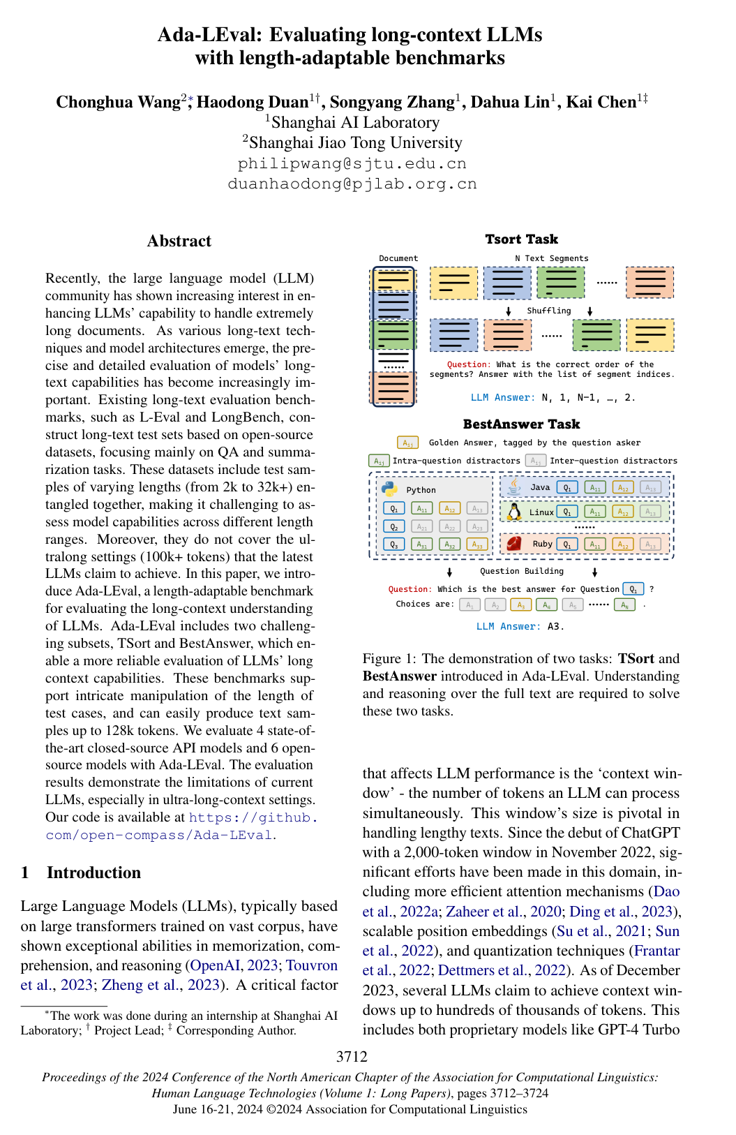 Ada-LEval: Evaluating long-context LLMs with length-adaptable benchmarks