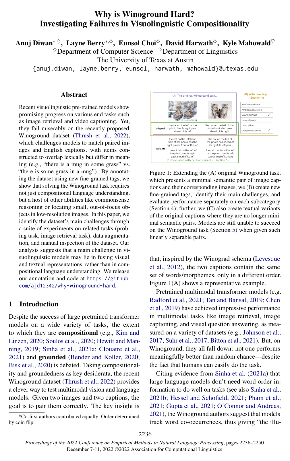 Why is Winoground Hard? Investigating Failures in Visuolinguistic Compositionality