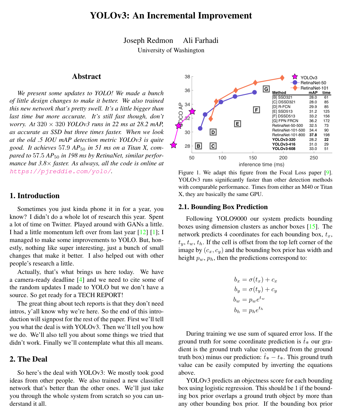 Cover for YOLOv3: An Incremental Improvement