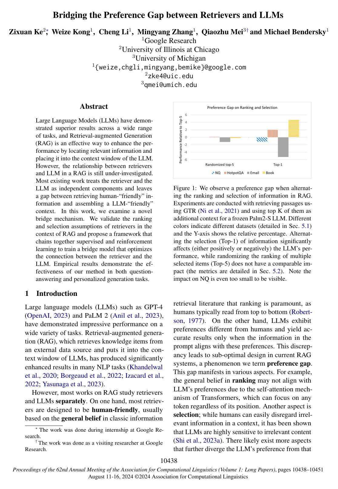 Cover for Bridging the Preference Gap between Retrievers and LLMs