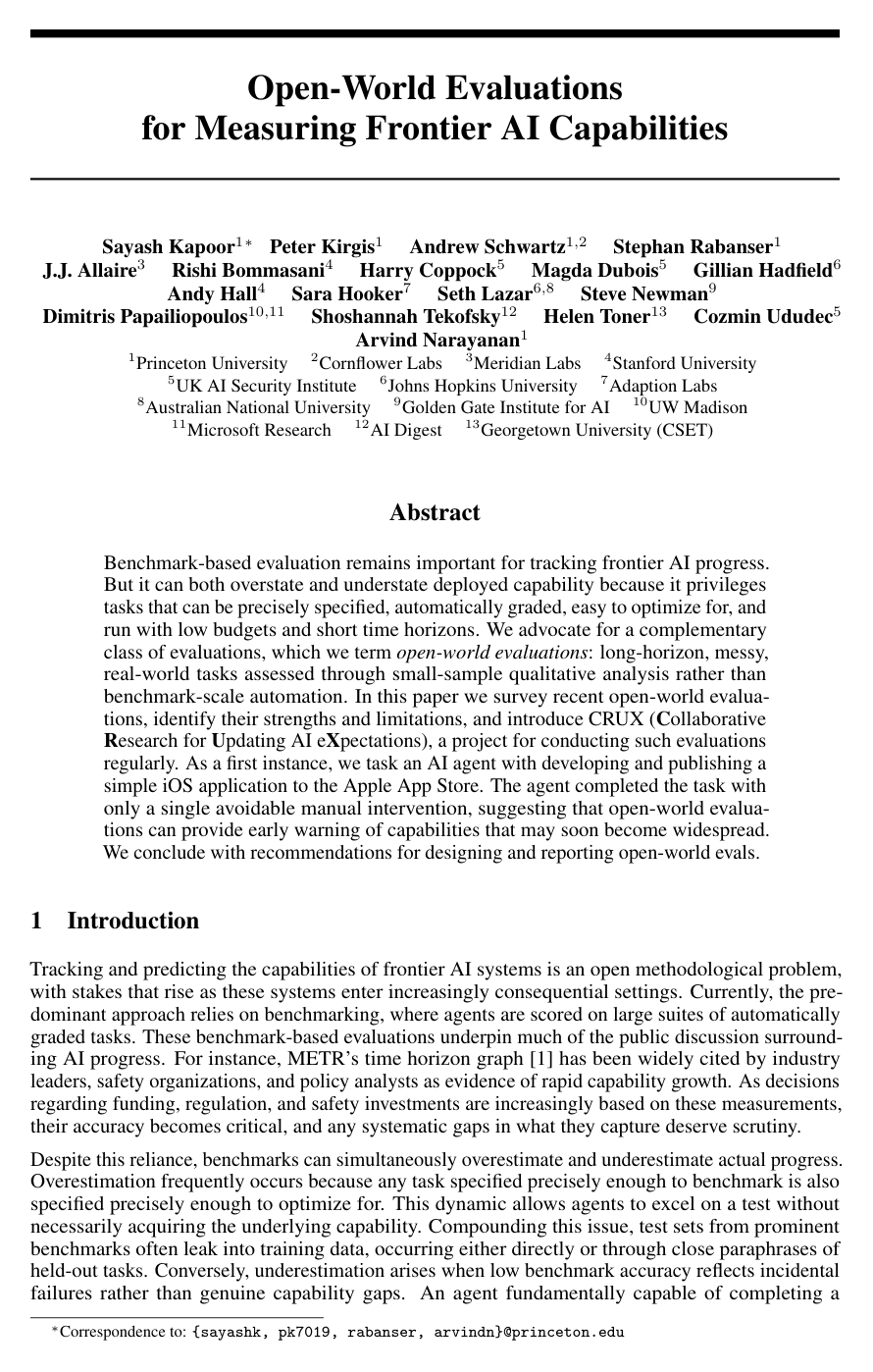Open-World Evaluations for Measuring Frontier AI Capabilities