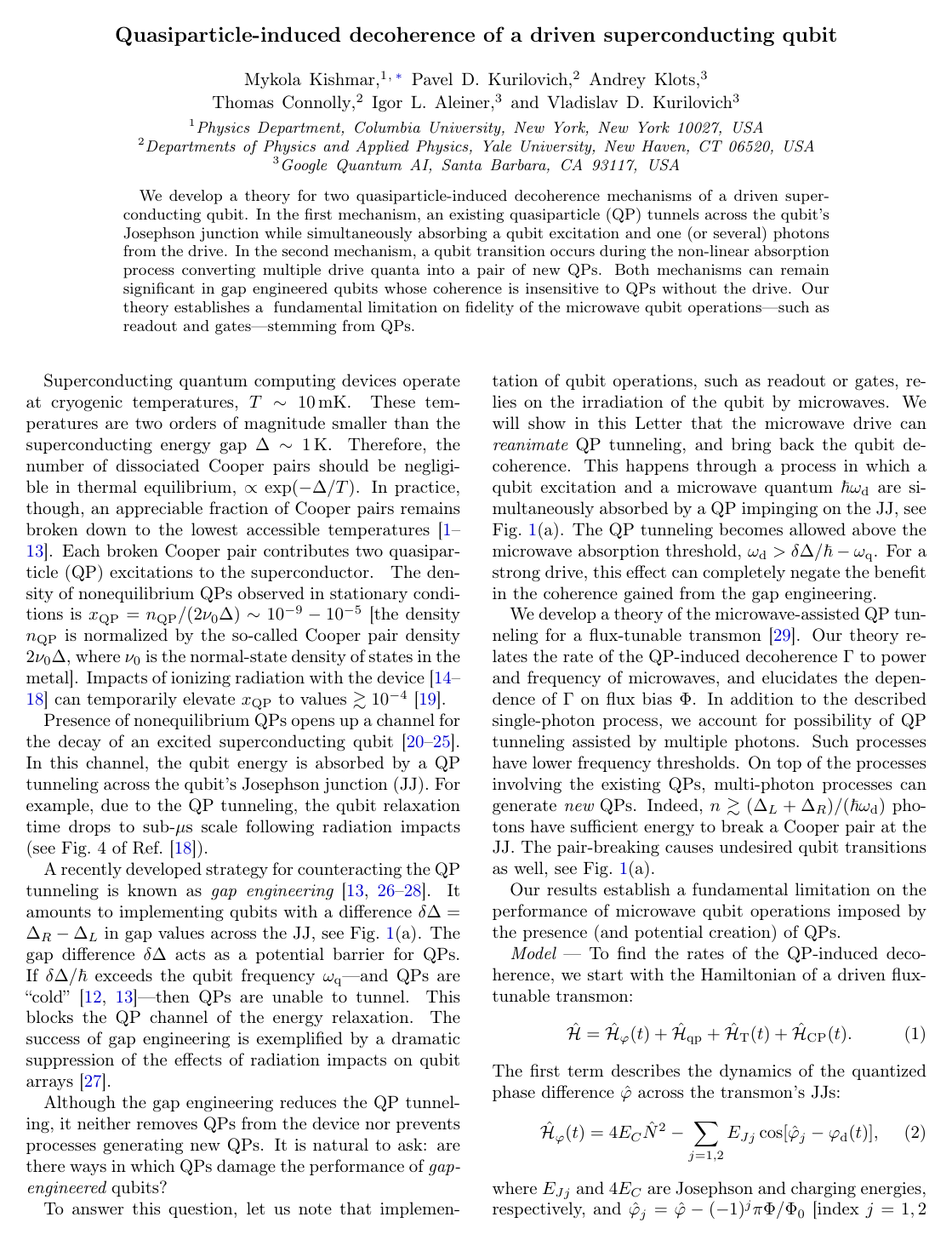Cover for Quasiparticle-induced decoherence of a driven superconducting qubit