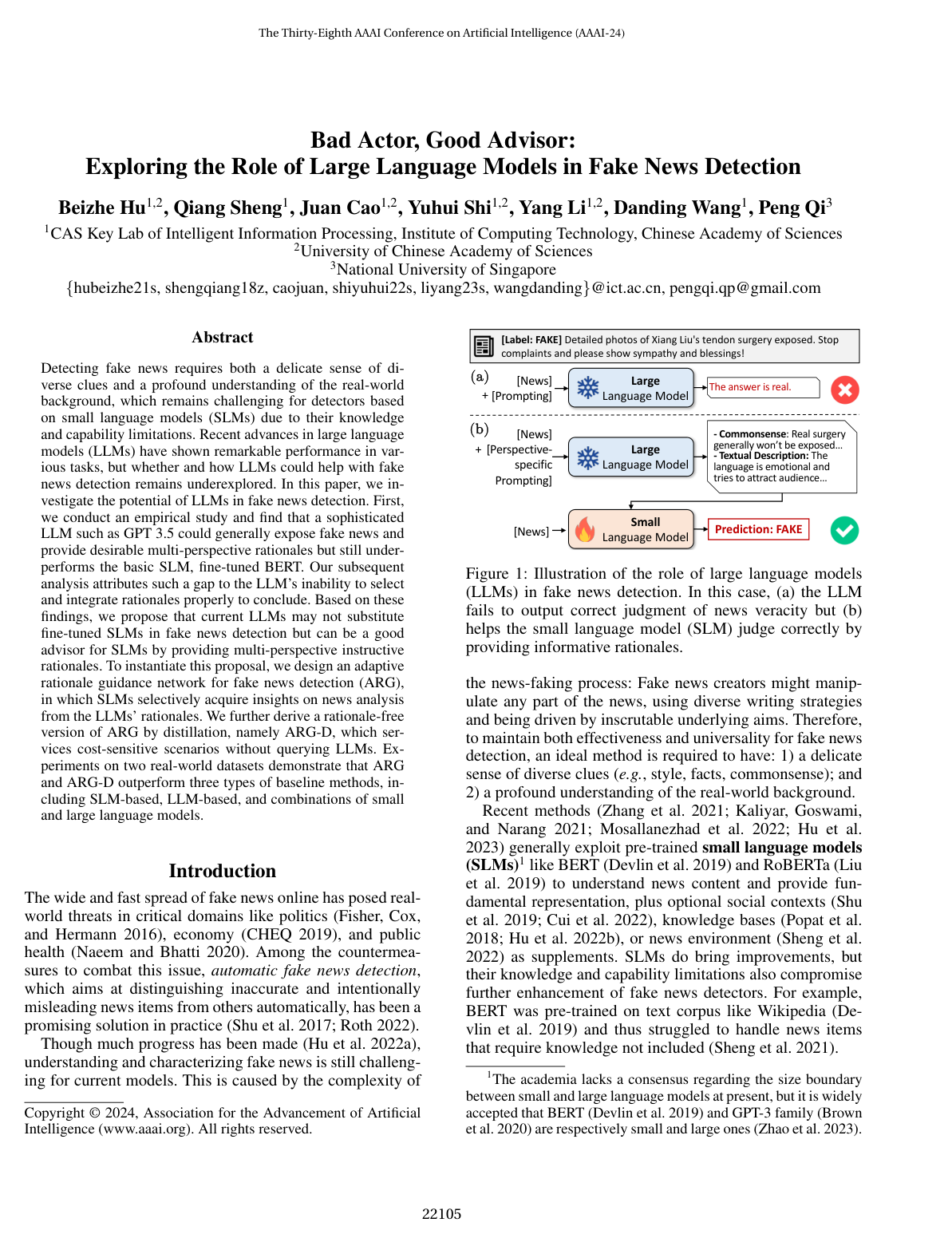 Bad Actor, Good Advisor: Exploring the Role of Large Language Models in Fake News Detection