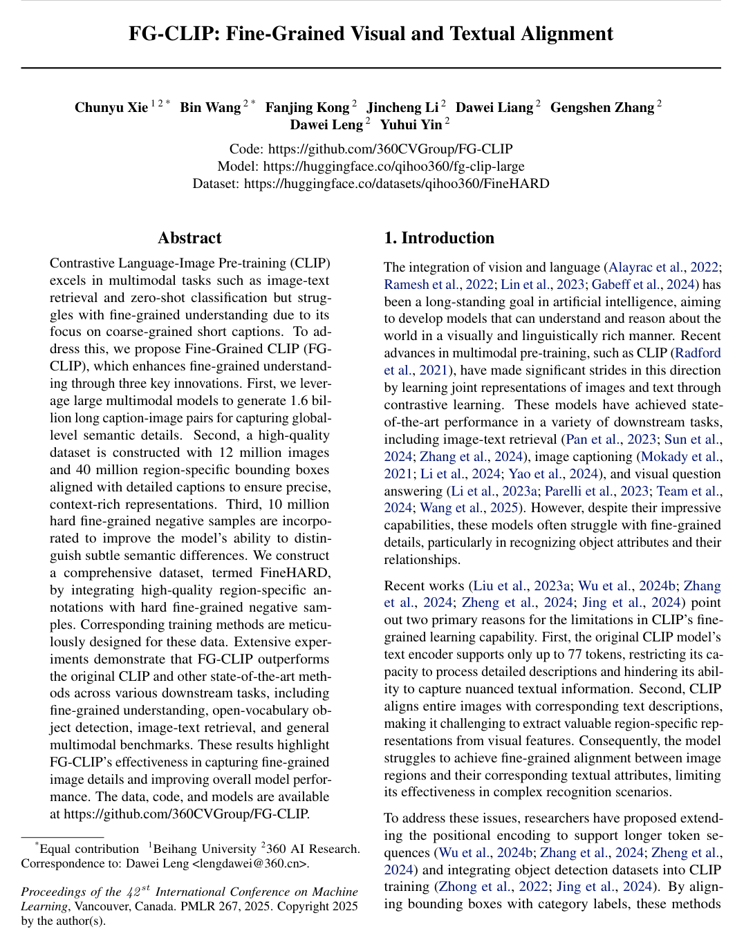 FG-CLIP: Fine-Grained Visual and Textual Alignment