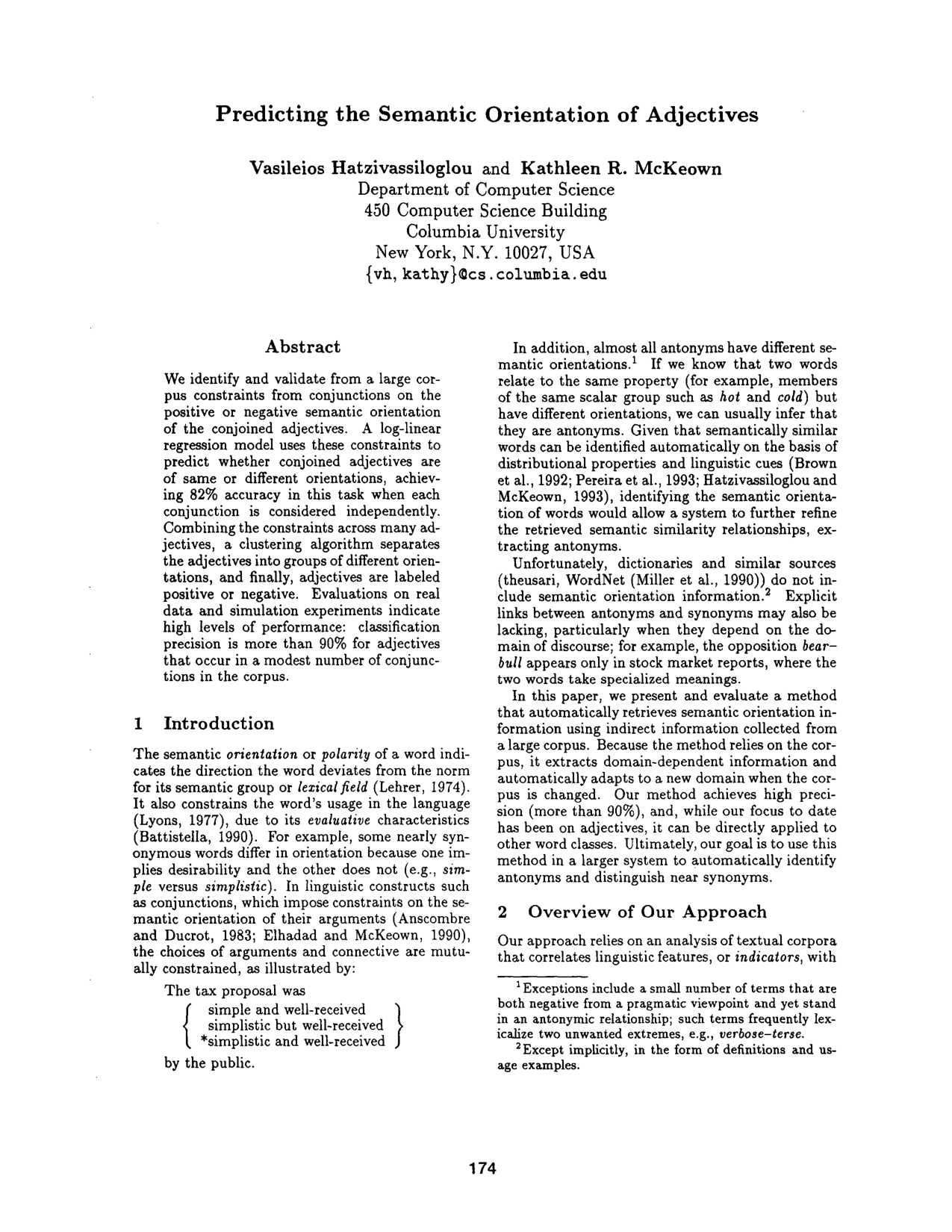 Predicting the Semantic Orientation of Adjectives