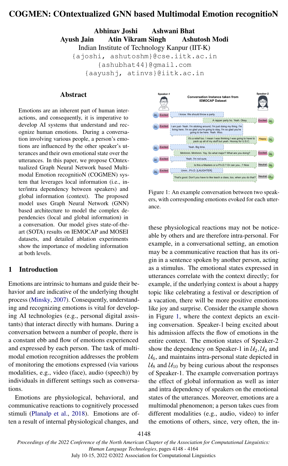 COGMEN: COntextualized GNN based Multimodal Emotion recognitioN