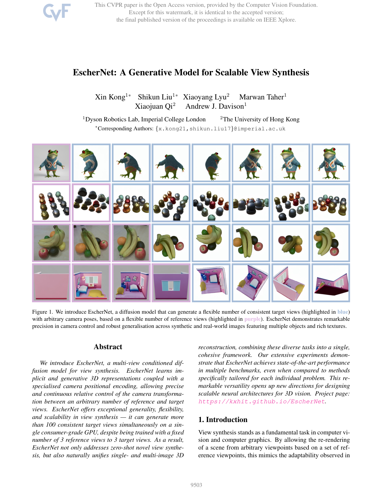 Cover for EscherNet: A Generative Model for Scalable View Synthesis