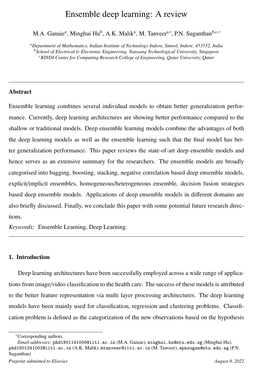 Ensemble deep learning: A review