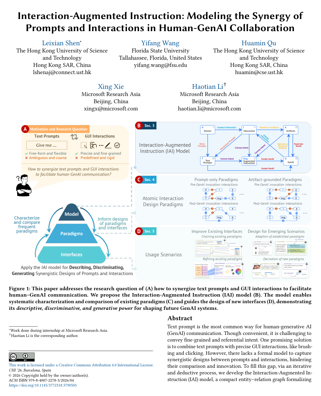 Cover for Interaction-Augmented Instruction: Modeling the Synergy of Prompts and Interactions in Human-GenAI Collaboration