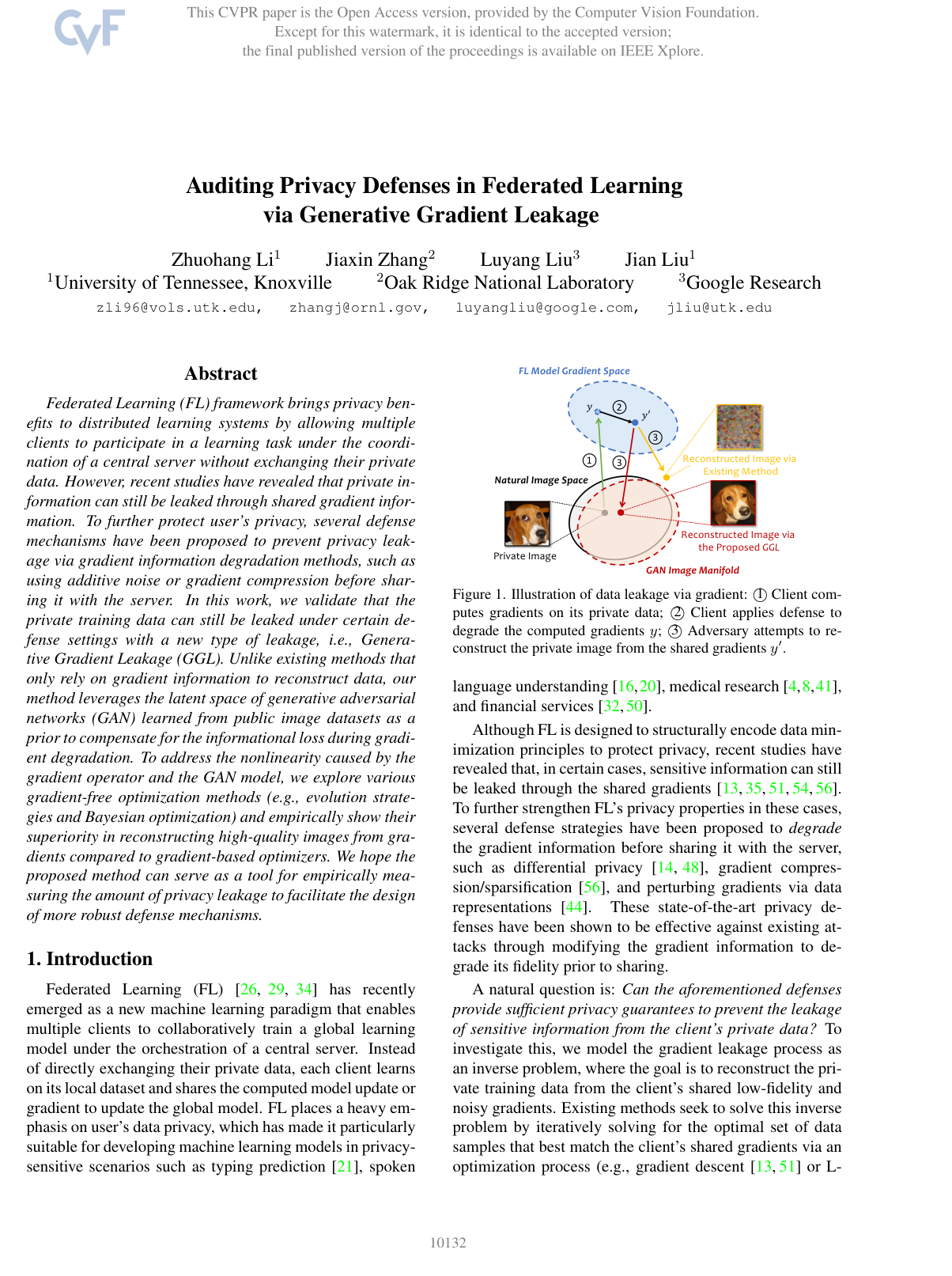 Auditing Privacy Defenses in Federated Learning via Generative Gradient Leakage