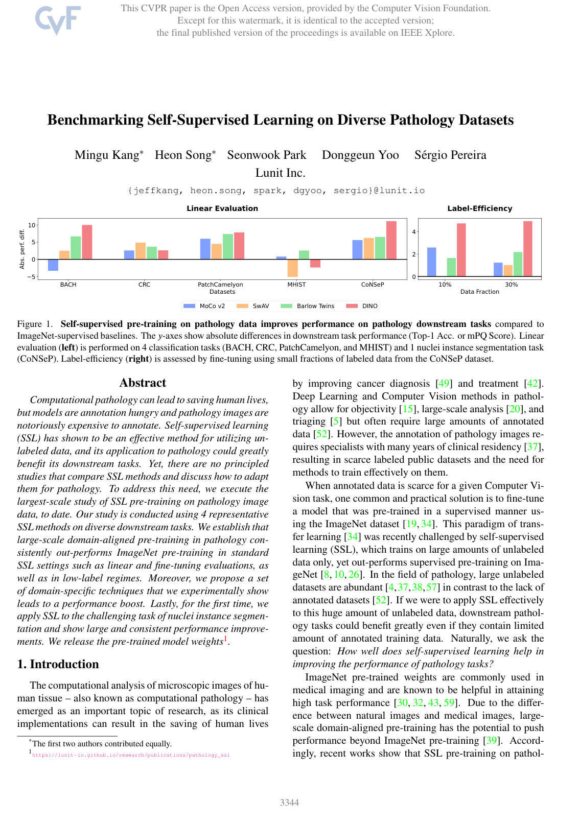 Benchmarking Self-Supervised Learning on Diverse Pathology Datasets
