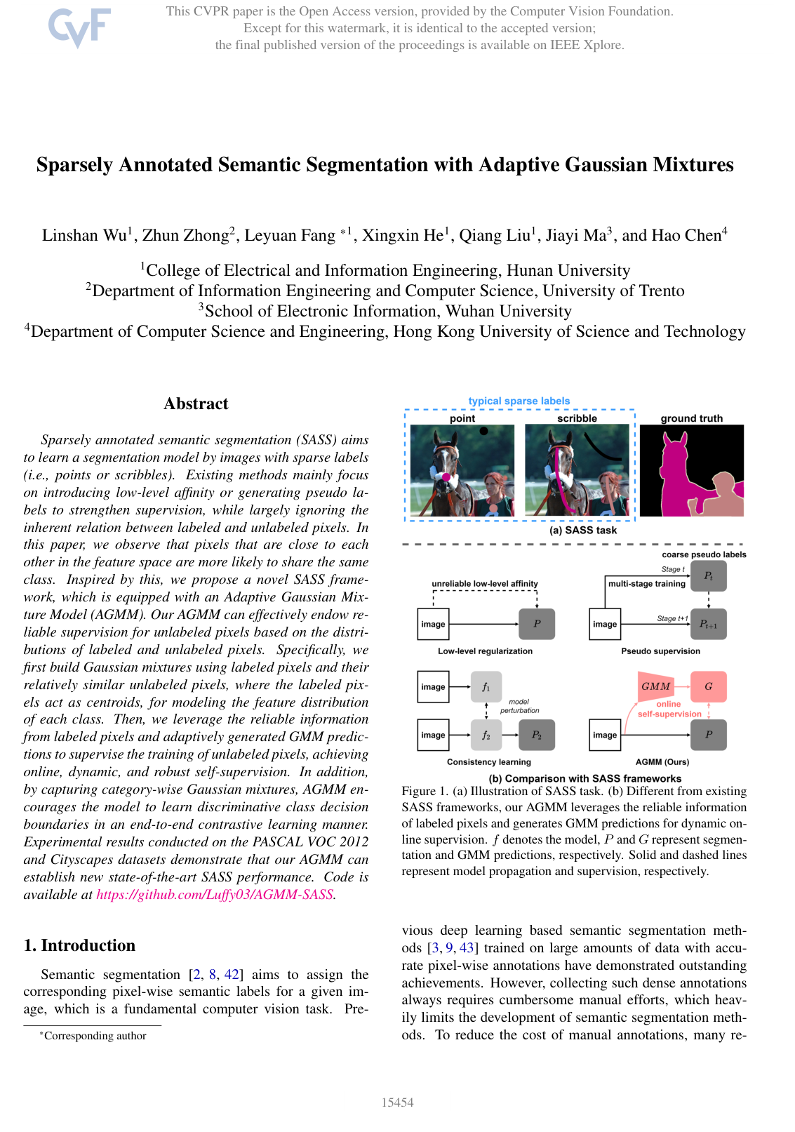 Cover for Sparsely Annotated Semantic Segmentation with Adaptive Gaussian Mixtures