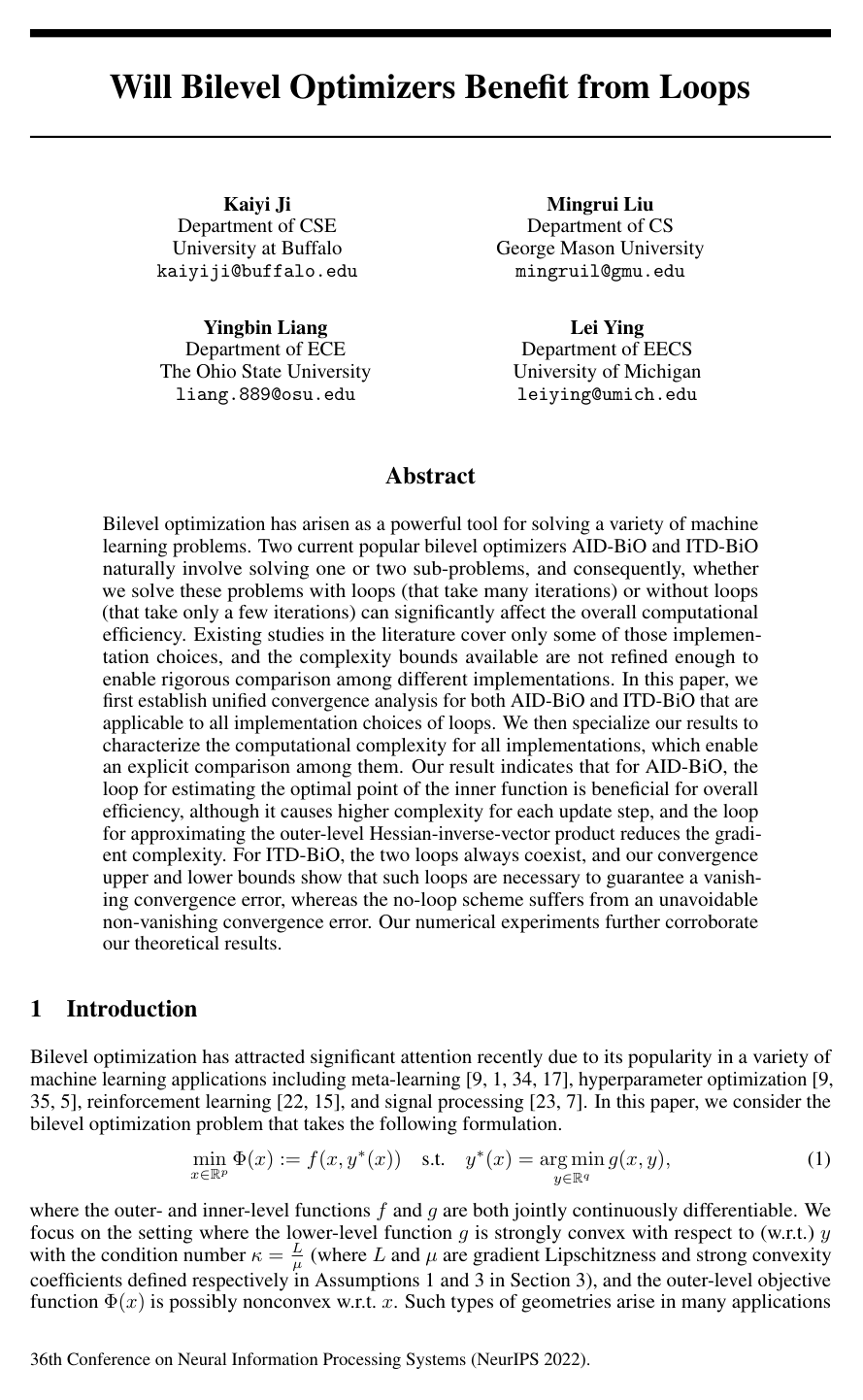 Will Bilevel Optimizers Benefit from Loops