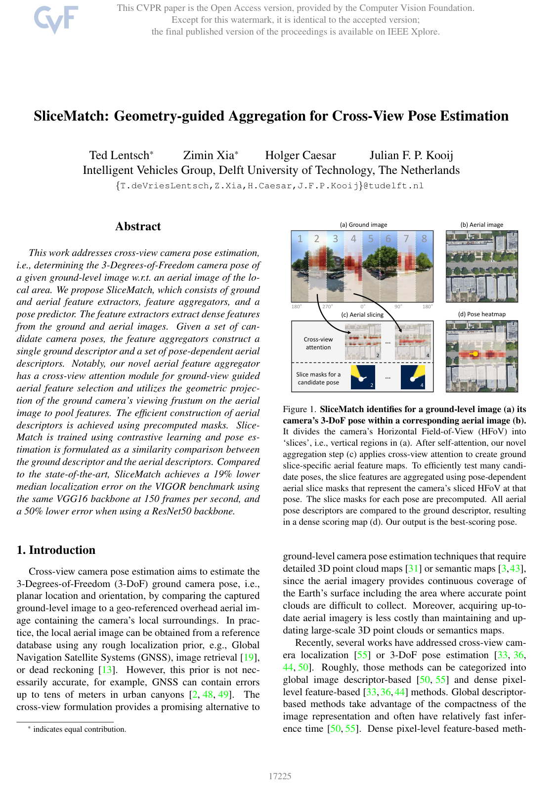 SliceMatch: Geometry-Guided Aggregation for Cross-View Pose Estimation