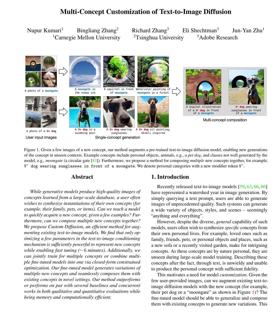 Cover for Multi-Concept Customization of Text-to-Image Diffusion